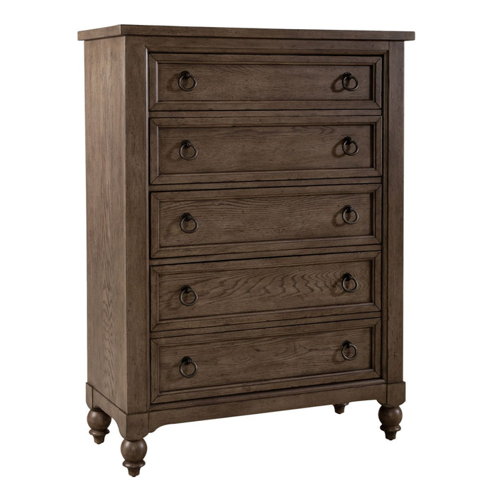 Americana Farmhouse Queen Sleigh Bed, Dresser & Mirror, Chest, N/S - Red Gate Home Furnishings (Ball Ground, GA)