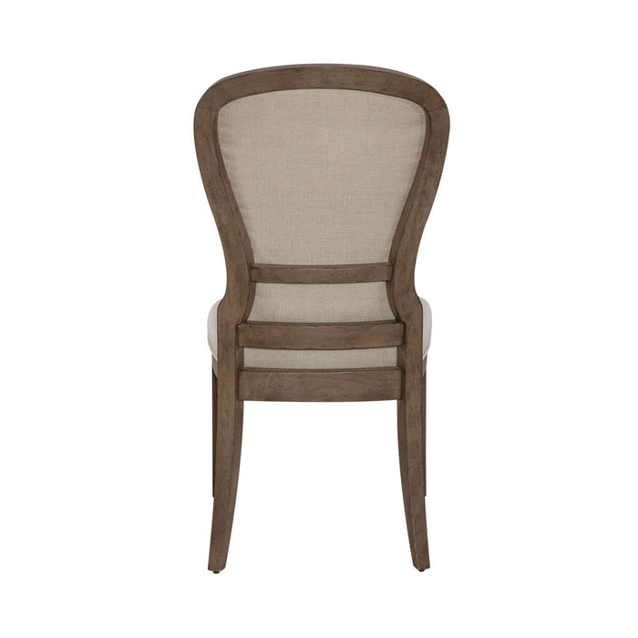Liberty Furniture Americana Farmhouse Uph Tufted Back Side Chair (Set of 2) in Dusty Taupe & Black