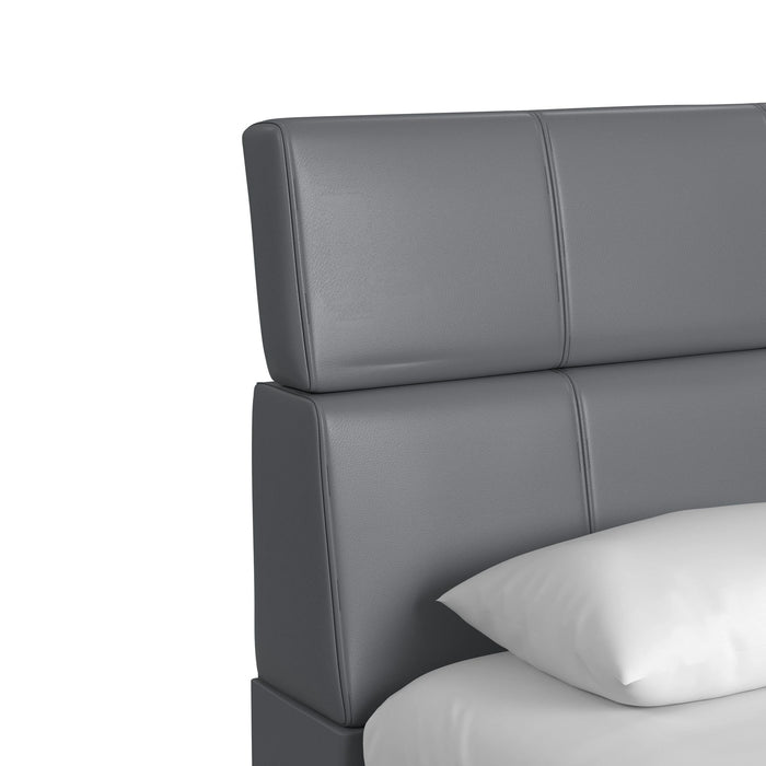 Valari Bed in Grey PU