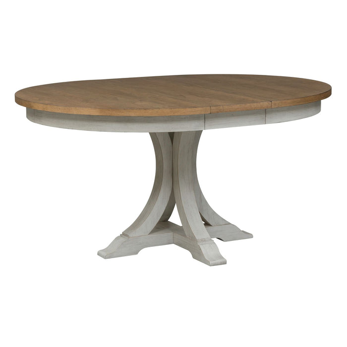 Farmhouse Reimagined 5 Piece Pedestal Table Set