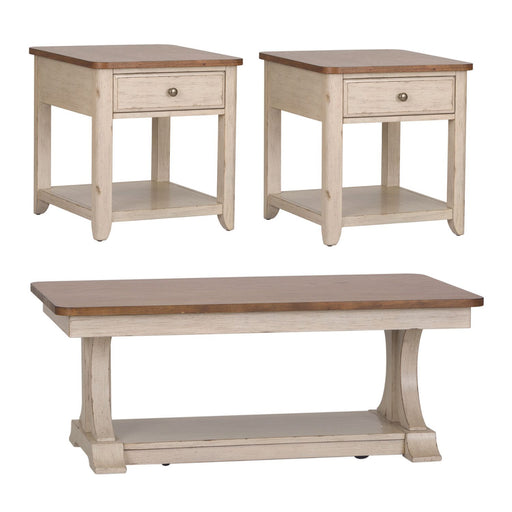 Farmhouse Reimagined 3 Piece Set (1-Cocktail 2-End Tables) - Red Gate Home Furnishings (Ball Ground, GA)