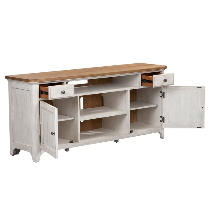 Liberty Farmhouse Reimagine Entertainment TV Stand in Antique White