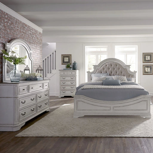 Magnolia Manor King Uph Bed, Dresser & Mirror, Chest image