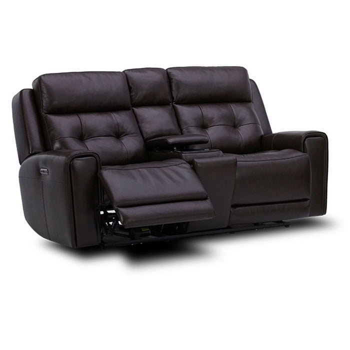 Liberty Furniture Carrington Loveseat w/Console P3 & ZG in Dark Brown