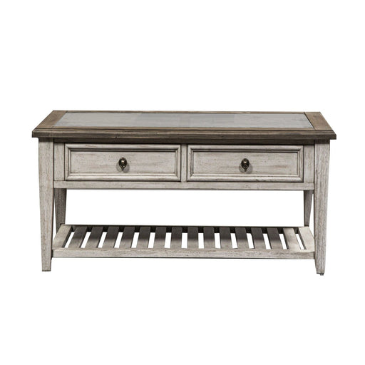 Heartland Rect Ceiling Tile Cocktail Table in Antique White image