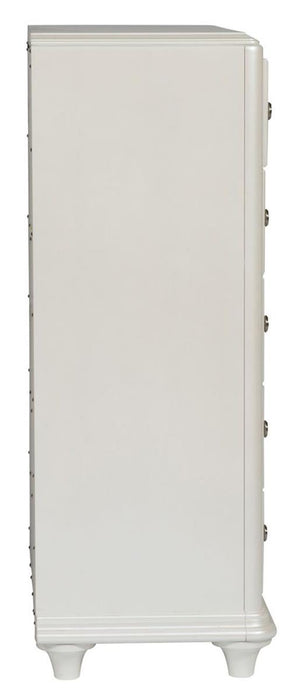 Liberty Furniture Stardust 5 Drawer Chest in Iridescent White