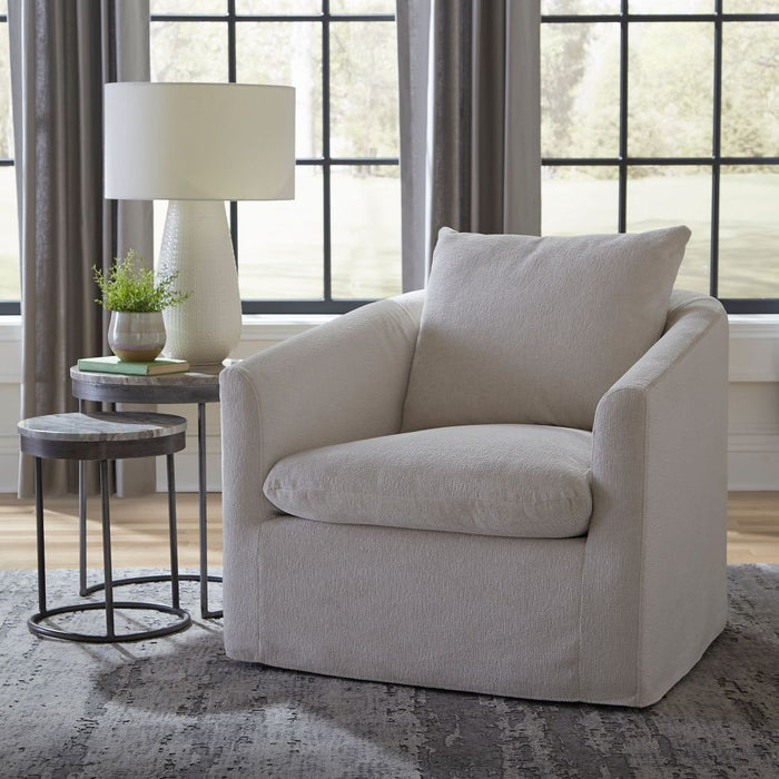 Liberty Furniture Saxton Upholstered Swivel Accent Chair in Ivory