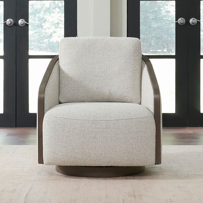 Nora Uph Swivel Accent Chair - Dark Brown image