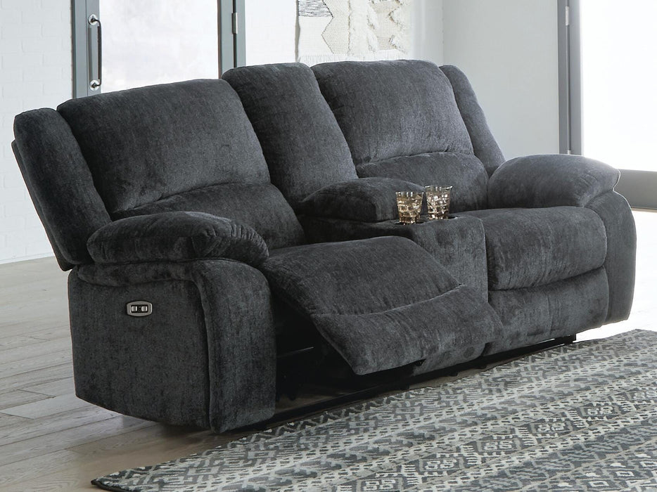 Draycoll Power Reclining Loveseat with Console - Red Gate Home Furnishings (Ball Ground, GA)