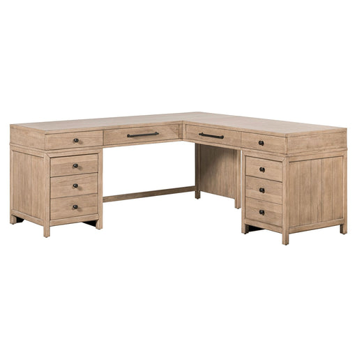 Proximity Place L Shaped Desk Set - Red Gate Home Furnishings (Ball Ground, GA)