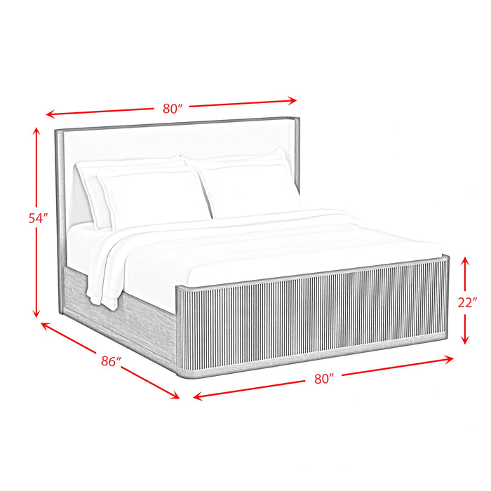 Sylvie UPH Bedroom Set with White Fabric