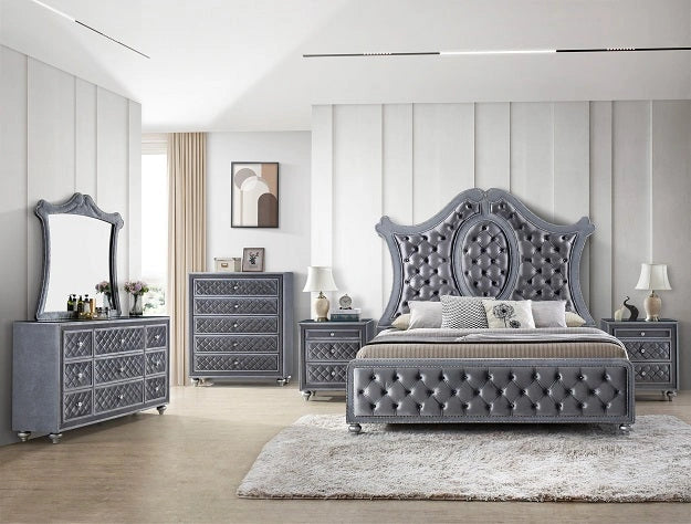 Crown Mark Furniture Voltare Dresser in Dark Grey