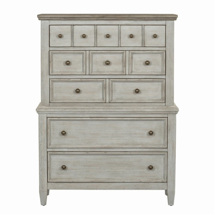 Heartland Queen Panel Bed, Dresser & Mirror, Chest - Red Gate Home Furnishings (Ball Ground, GA)