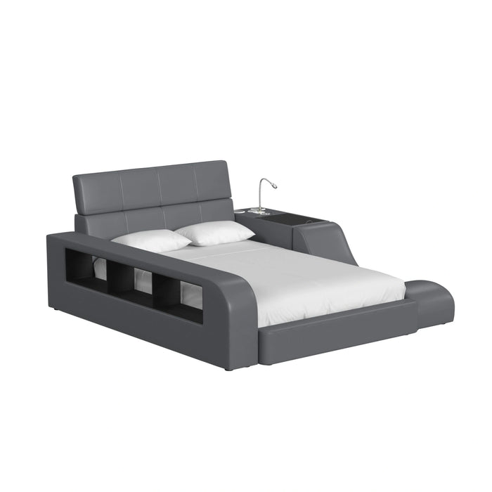 Valari Lounge Chair in Grey PU
