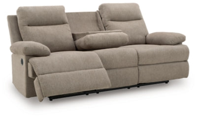 Side-Swipe Reclining Sofa with Drop Down Table - Red Gate Home Furnishings (Ball Ground, GA)