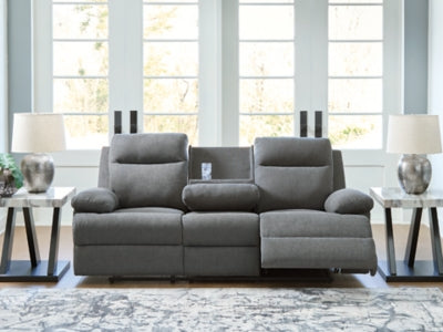Side-Swipe Reclining Sofa with Drop Down Table - Red Gate Home Furnishings (Ball Ground, GA)