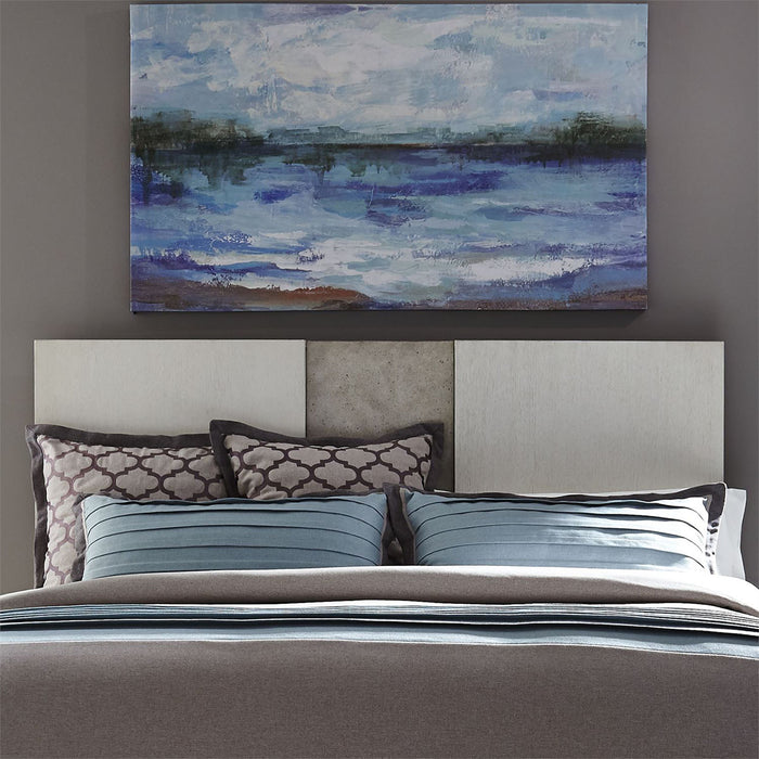 Liberty Furniture Mirage King Travertine Panel Bed in Wirebrushed White