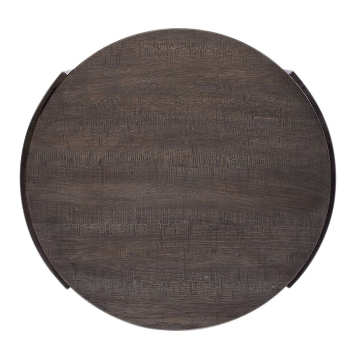 Modern View Round End Table in Gray