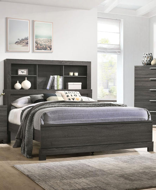 Acme Furniture Lantha Queen Bookcase Panel Bed in Grey Oak 22030Q - Red Gate Home Furnishings (Ball Ground, GA)