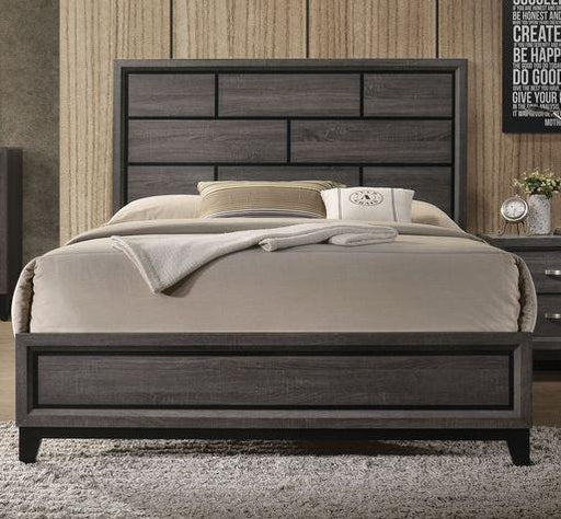 Acme Furniture Valdemar Queen Panel Bed in Weathered Gray 27050Q - Red Gate Home Furnishings (Ball Ground, GA)