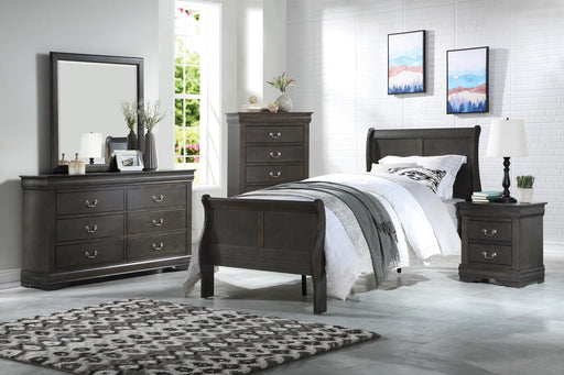 Louis Philippe Dark Gray Twin Bed - Red Gate Home Furnishings (Ball Ground, GA)