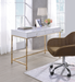 Ottey White High Gloss & Gold Desk image