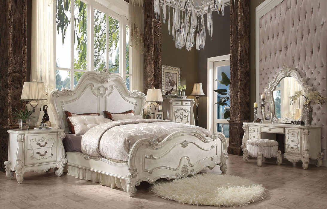 Versailles Bone White Eastern King Bed - Red Gate Home Furnishings (Ball Ground, GA)