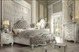 Versailles Vintage Gray PU & Bone White Queen Bed - Red Gate Home Furnishings (Ball Ground, GA)
