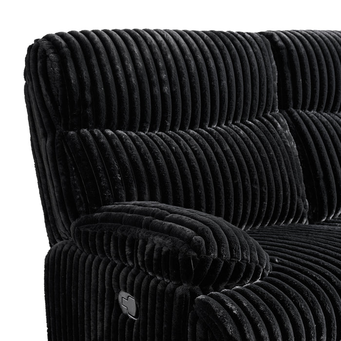Admiral 2PC Living Room Set in Masis Black-Sofa & Loveseat
