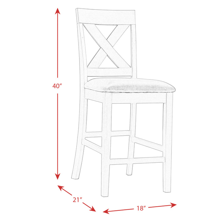 Alex Counter Side Chair W/Brown PU Espresso (2 Per Pack)