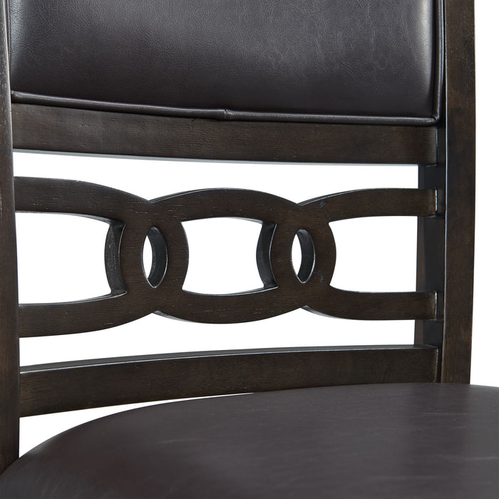 Amherst Dining Side Chair W/PU Cushion Side Stretcher Dark Finish (2 Per Pack)