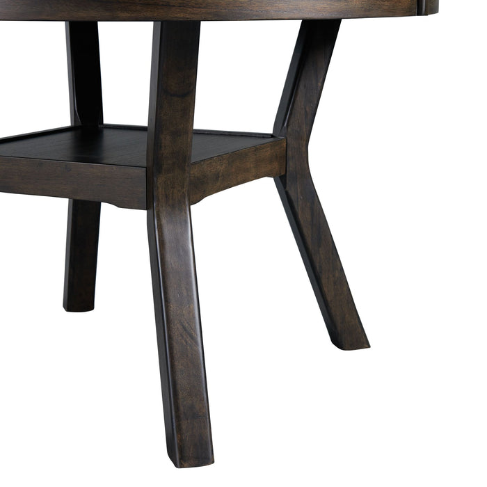 Amherst Standard Height 5PC Dining Set-Table and Four Faux Leather Side Chairs in Walnut