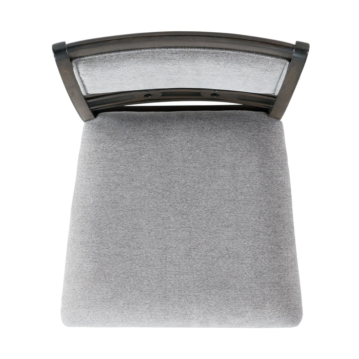 Amherst Dining Side Chair W/Fabric Cushion Side Stretcher Grey Finish (2 Per Pack)