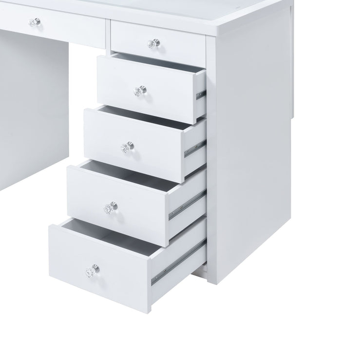 Amia Complete Dressing Table with Lightbulbs - Red Gate Home Furnishings (Ball Ground, GA)