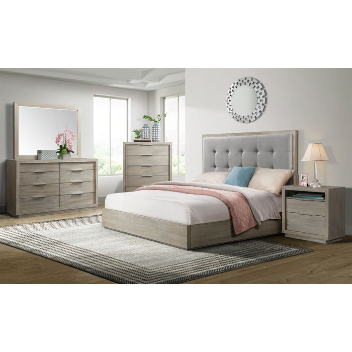 Arcadia 2-Drawer Nightstand with USB in Grey