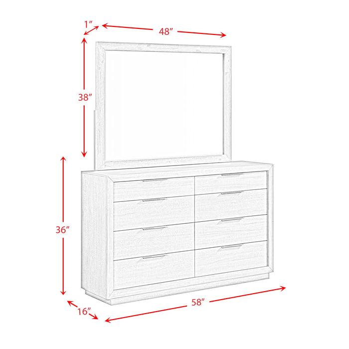 Arcadia Dresser & Mirror Set in Grey