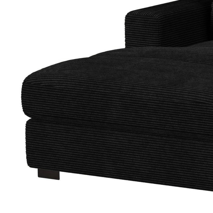 Arizona 7PC Sectional Set with LHF Chaise in Steno Black