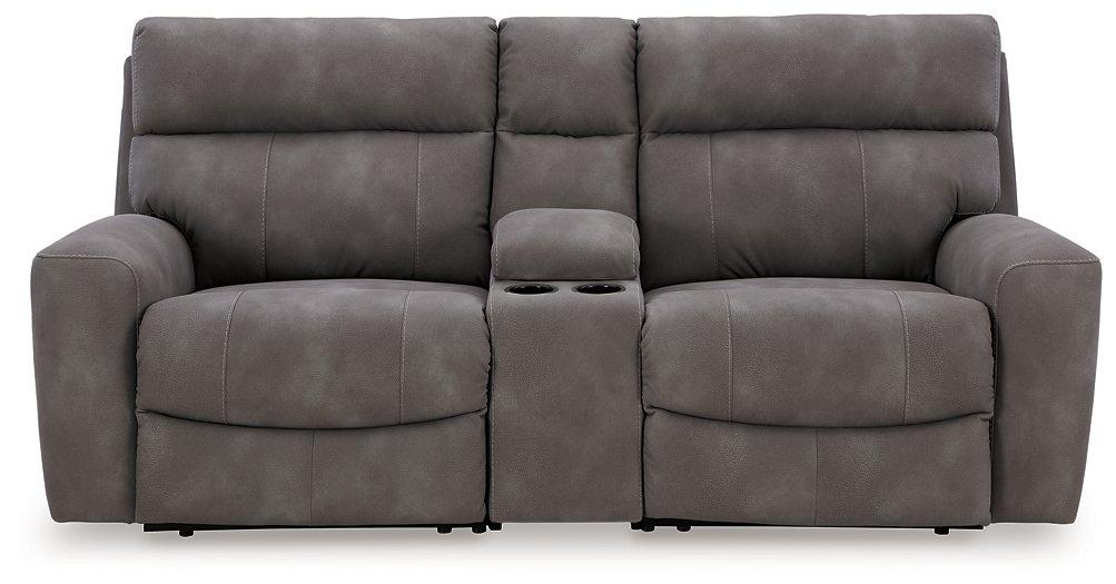 Next-Gen DuraPella Power Reclining Sectional Loveseat with Console - Red Gate Home Furnishings (Ball Ground, GA)