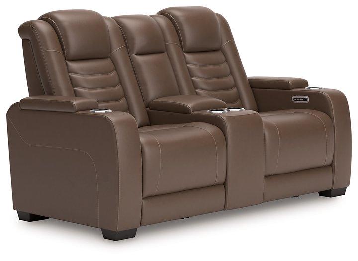 High Impact Power Reclining Loveseat with Console image