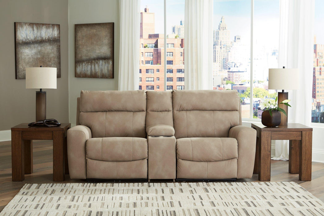 Next-Gen DuraPella Power Reclining Sectional Loveseat with Console - Red Gate Home Furnishings (Ball Ground, GA)