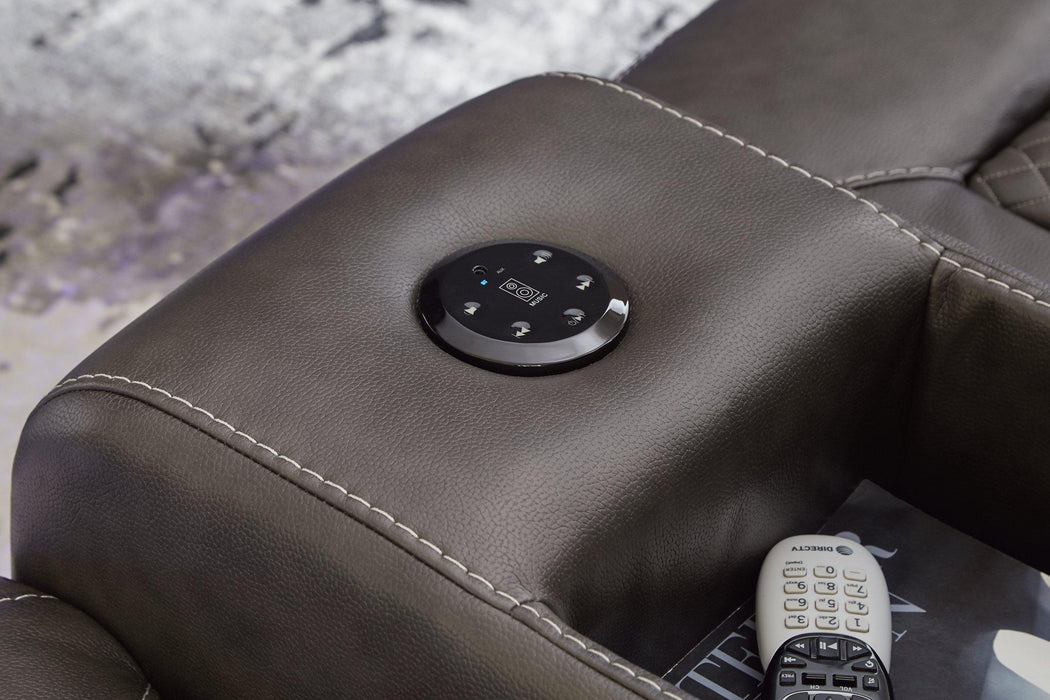 Fyne-Dyme Power Reclining Loveseat with Console - Red Gate Home Furnishings (Ball Ground, GA)