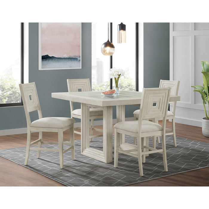 Avalanche Square Counter Table in Antique White