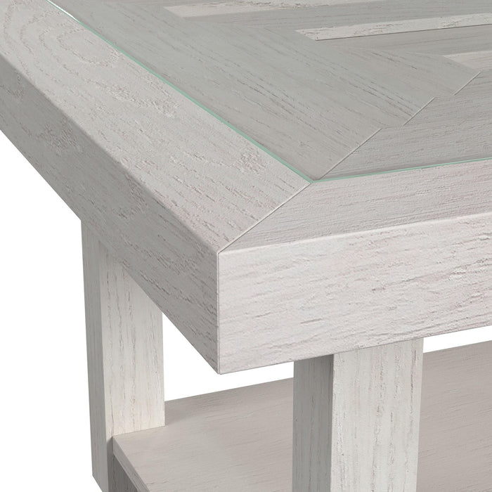 Avalanche 2PC Occasional Table Set in Antique White-Coffee Table & End Table