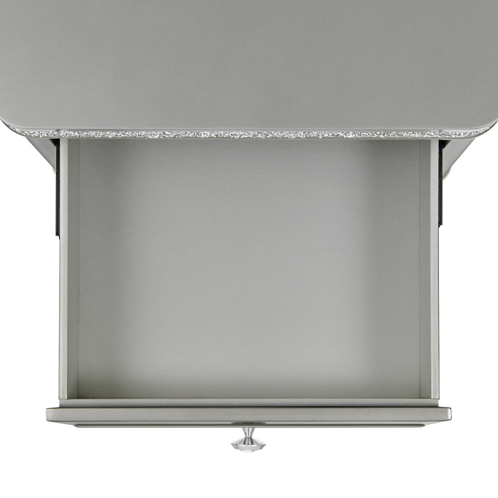 Avril Chairside Table with Power/USB in Silver