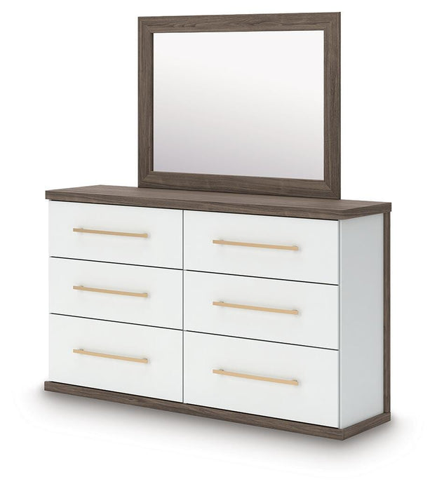 Kendanport Dresser and Mirror - Red Gate Home Furnishings (Ball Ground, GA)