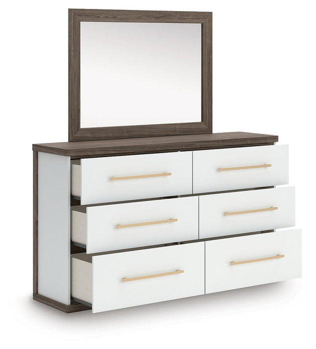 Kendanport Dresser and Mirror - Red Gate Home Furnishings (Ball Ground, GA)
