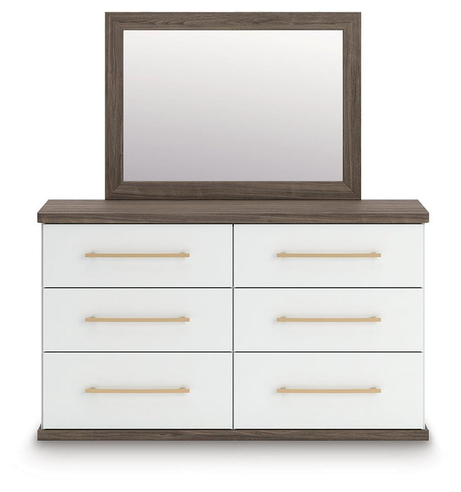 Kendanport Dresser and Mirror - Red Gate Home Furnishings (Ball Ground, GA)