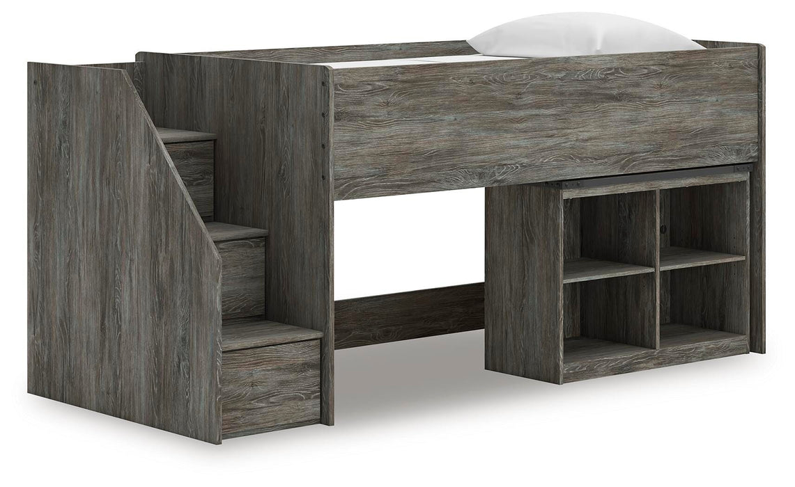 Frandern Loft Bed with Bookcase Storage - Red Gate Home Furnishings (Ball Ground, GA)