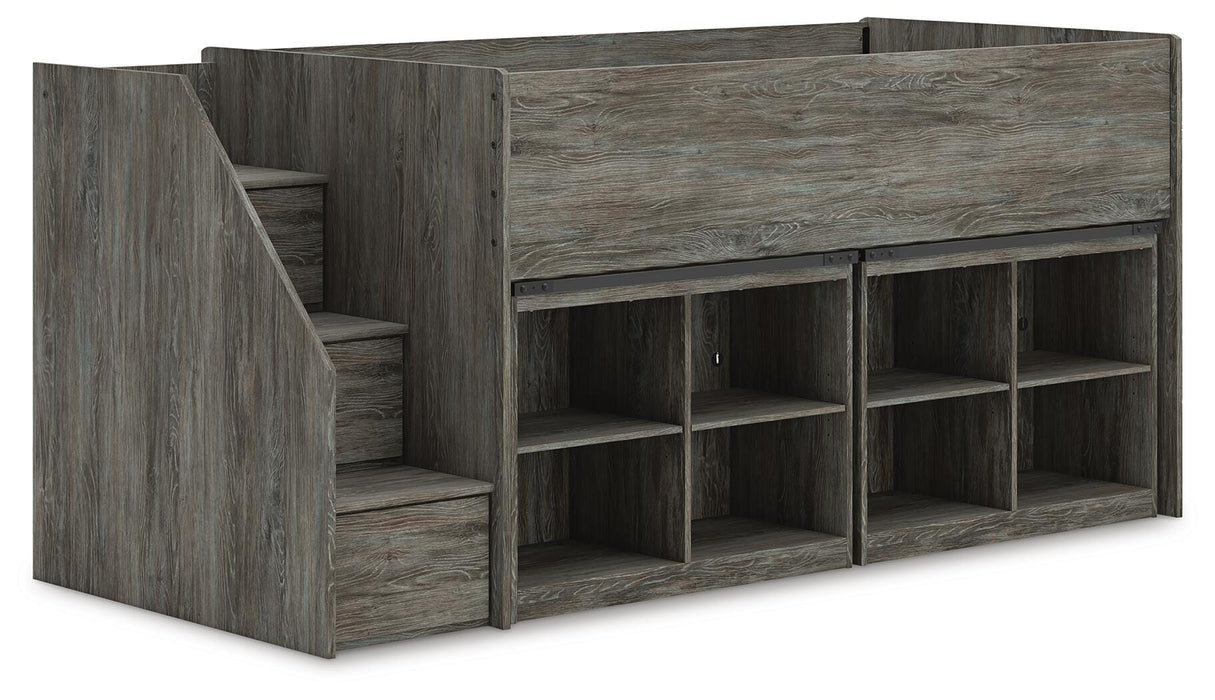 Frandern Loft Bed with Bookcase Storage - Red Gate Home Furnishings (Ball Ground, GA)
