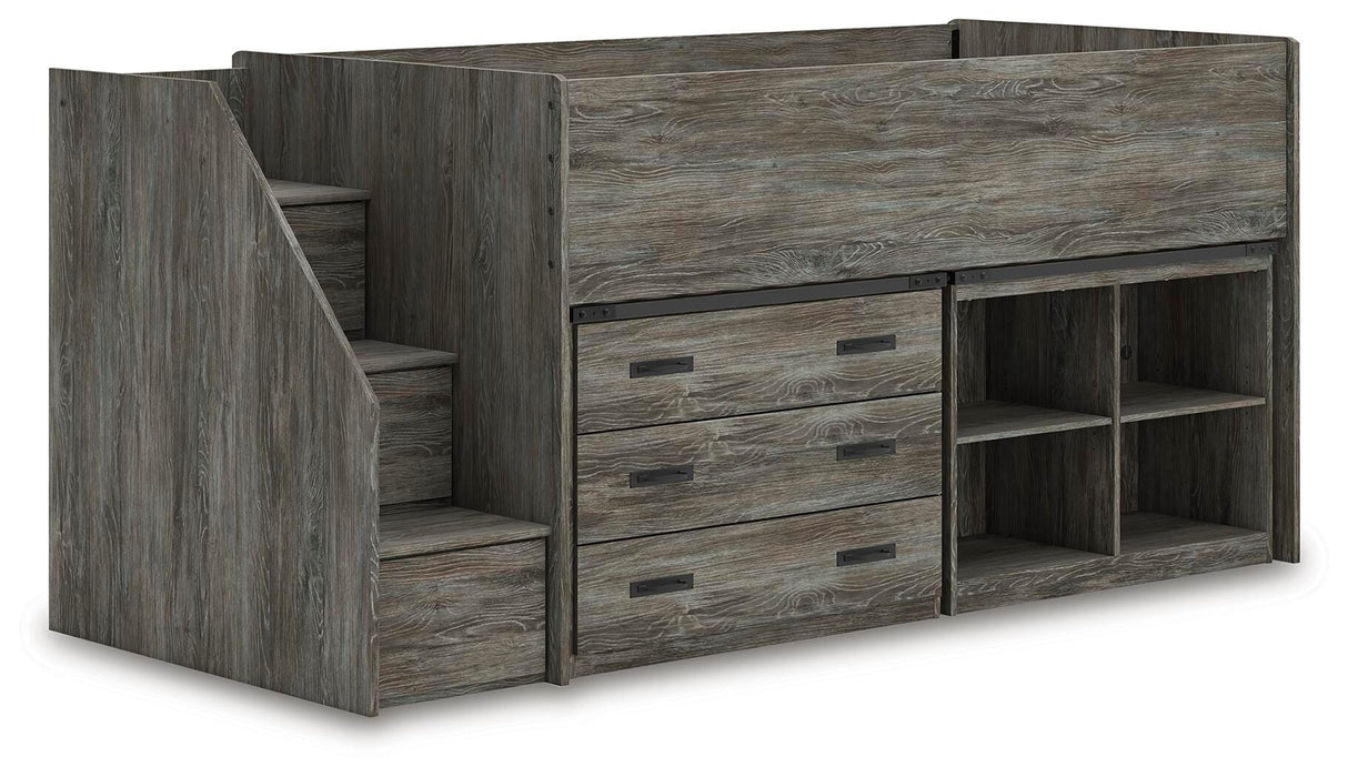 Frandern Loft Bed with Bookcase and Drawer Storage - Red Gate Home Furnishings (Ball Ground, GA)